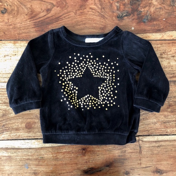 Macy’s First Impressions Black Velour Pullover - Picture 1 of 3